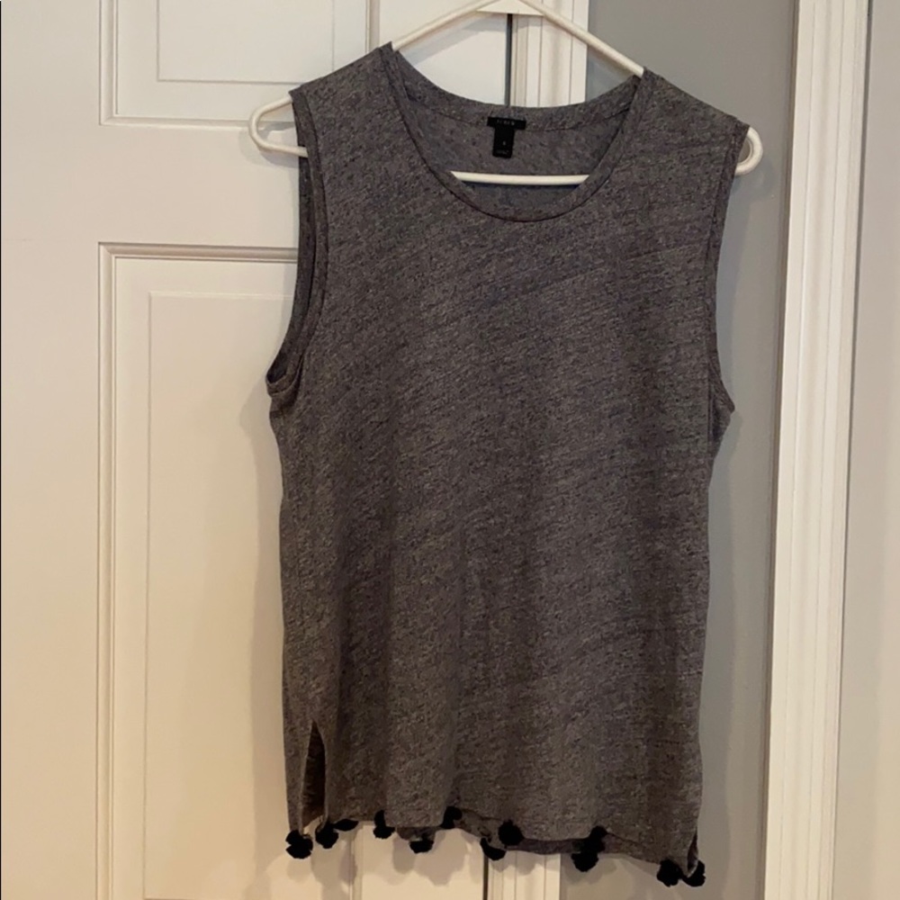 J Crew gray heather linen tank top